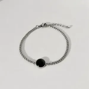 Bracelet personnalisé original femme connecté NFC en acier inoxydable argenté