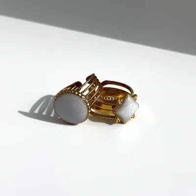 deux bagues souvenirs connectées Joylink en acier inoxydable